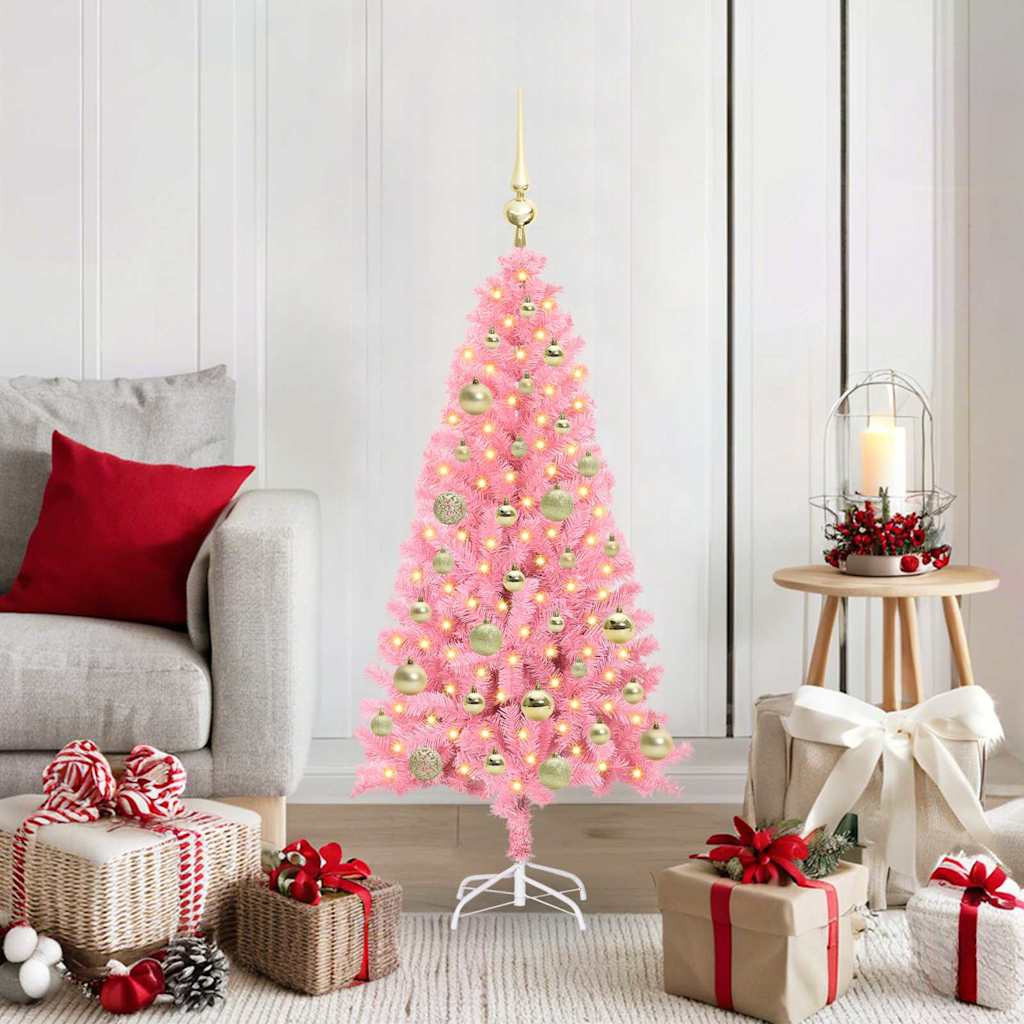 vidaXL Weihnachtsbaum Rosa 120 cm PVC