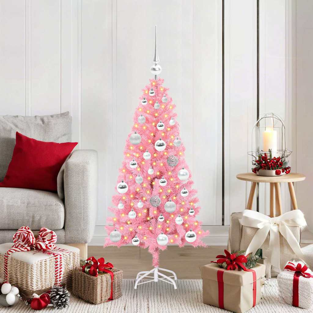 vidaXL Weihnachtsbaum Rosa 120 cm PVC