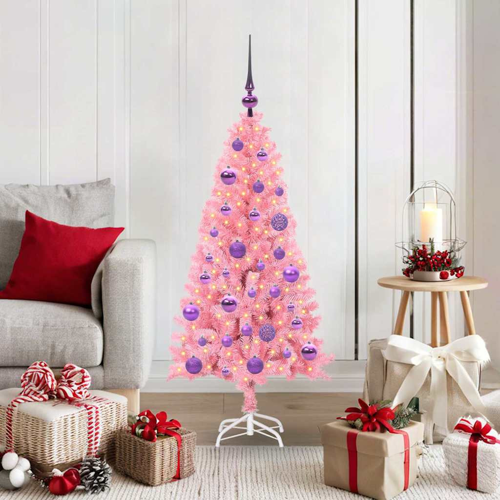 vidaXL Weihnachtsbaum Rosa 120 cm PVC