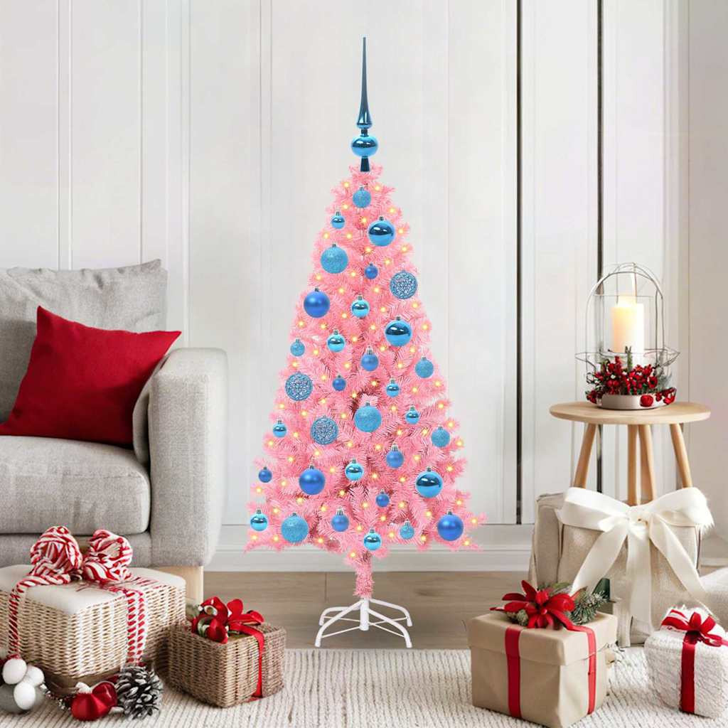 vidaXL Weihnachtsbaum Rosa 120 cm PVC