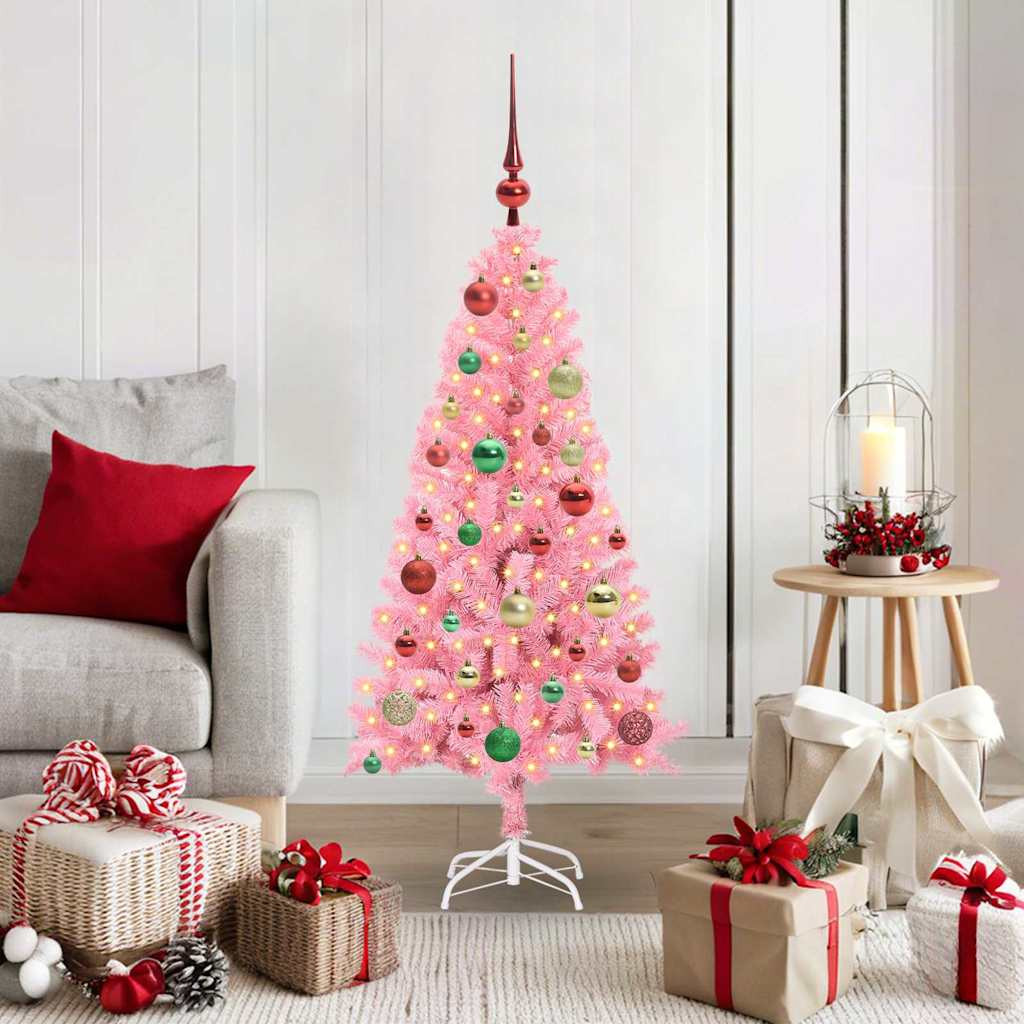 vidaXL Weihnachtsbaum Rosa 120 cm PVC