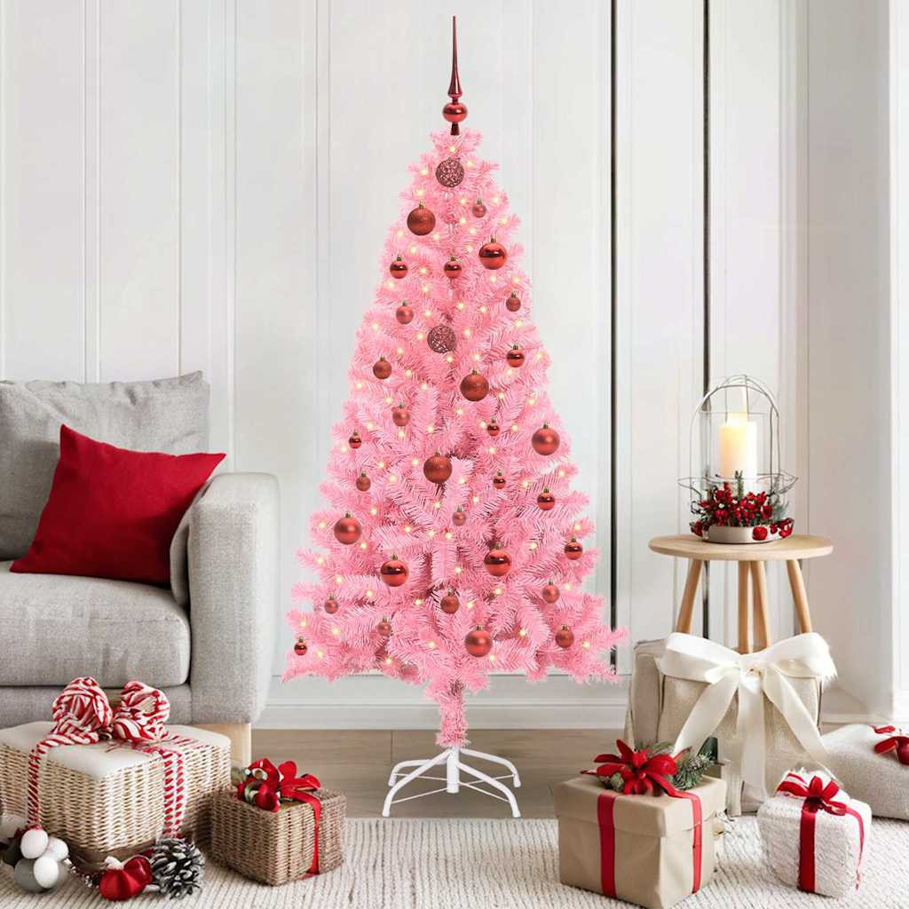vidaXL Weihnachtsbaum Rosa 150 cm PVC