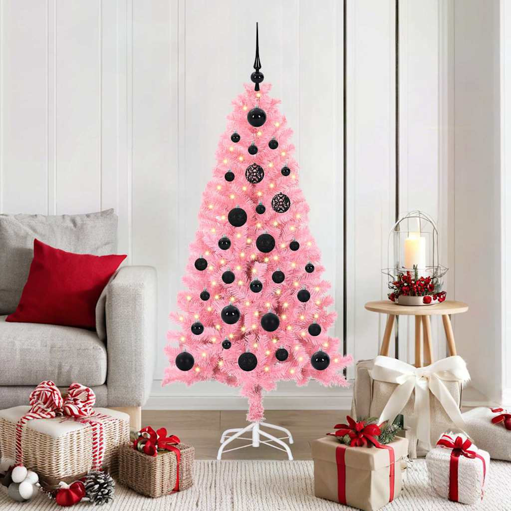 vidaXL Weihnachtsbaum Rosa 150 cm PVC