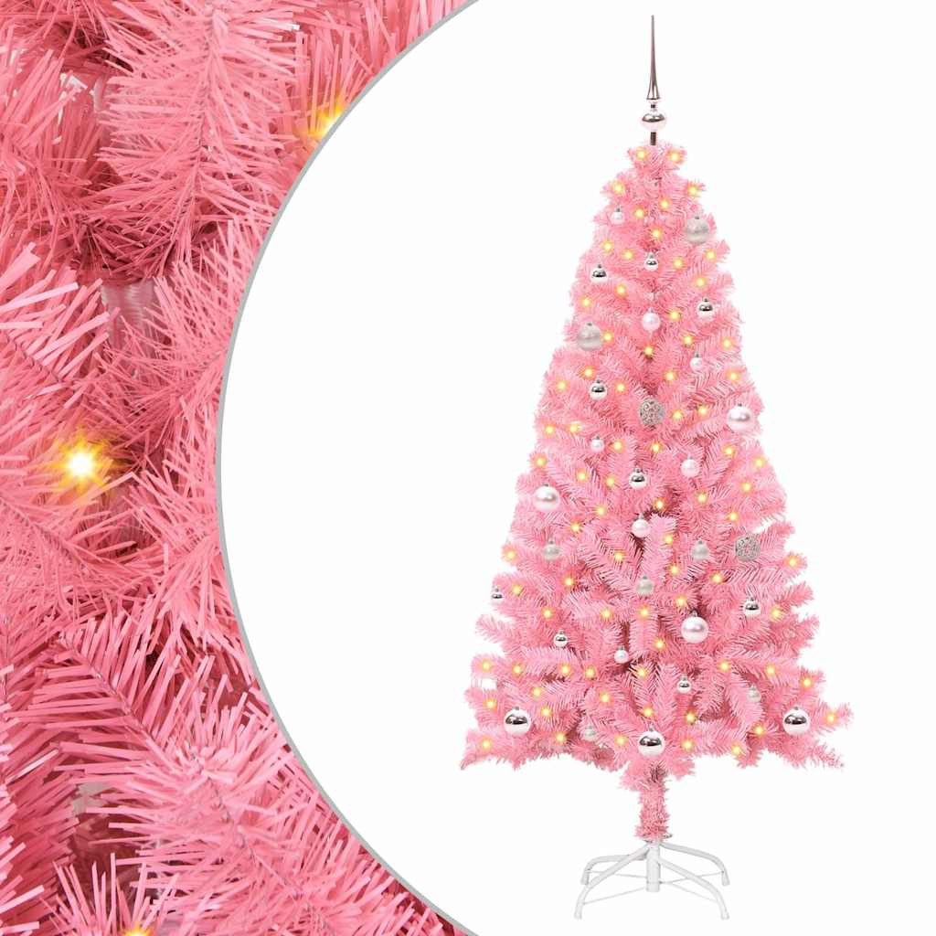 vidaXL Weihnachtsbaum Rosa 150 cm PVC