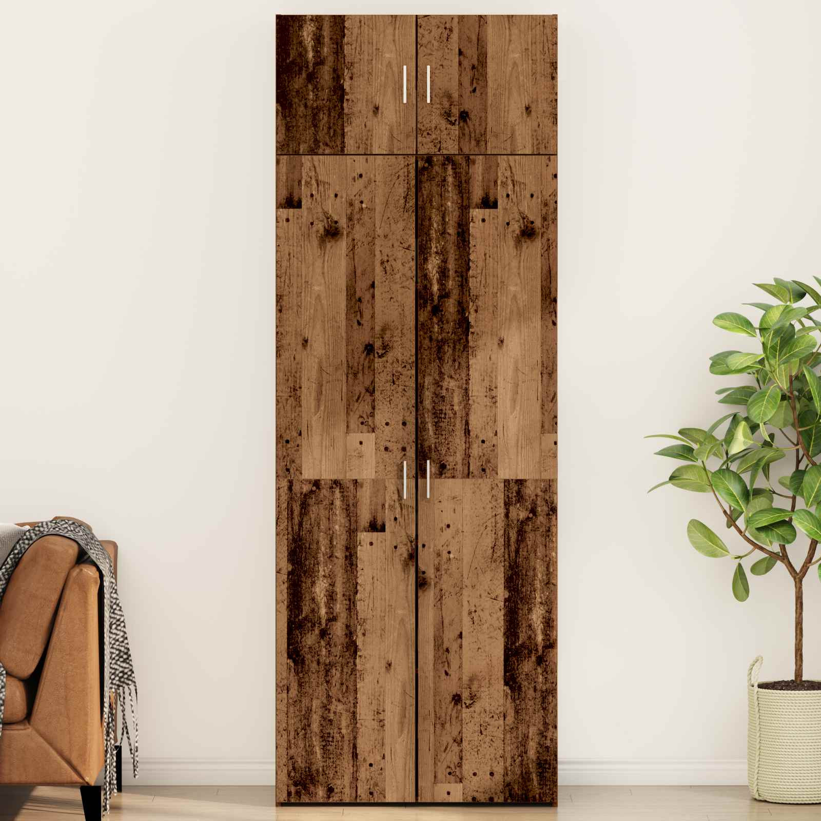 vidaXL Aufbewahrungsschrank 2 pcs Altholz 80 x 42,5 x 225 cm