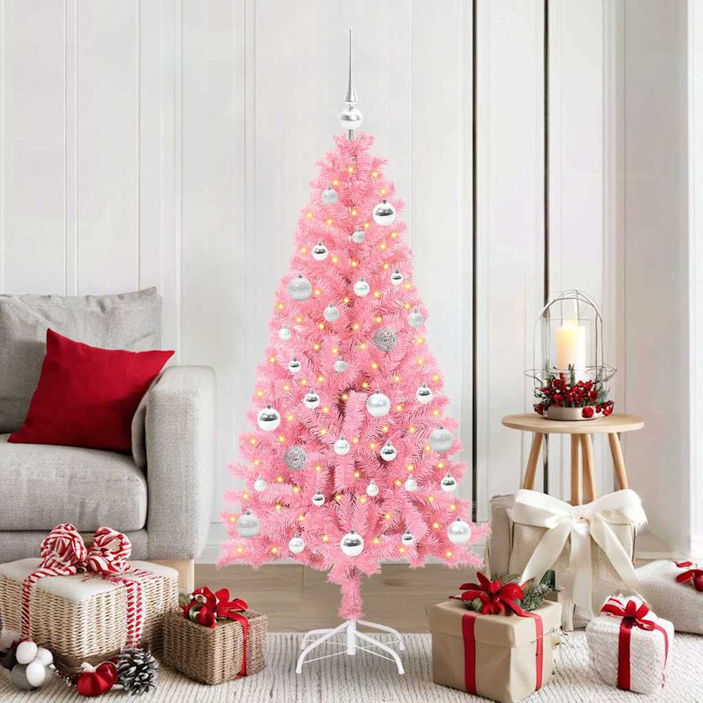 vidaXL Weihnachtsbaum Rosa 150 cm PVC