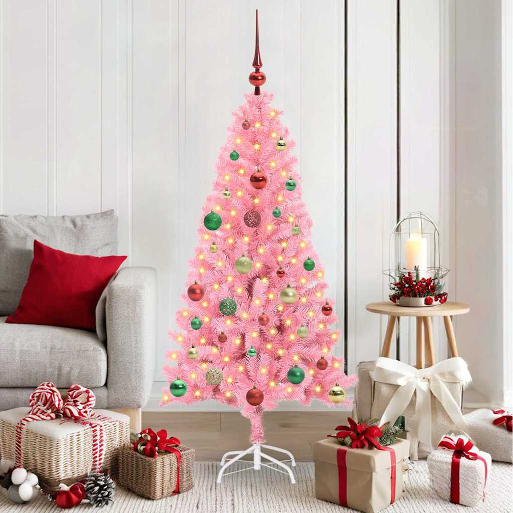 vidaXL Weihnachtsbaum Rosa 150 cm PVC