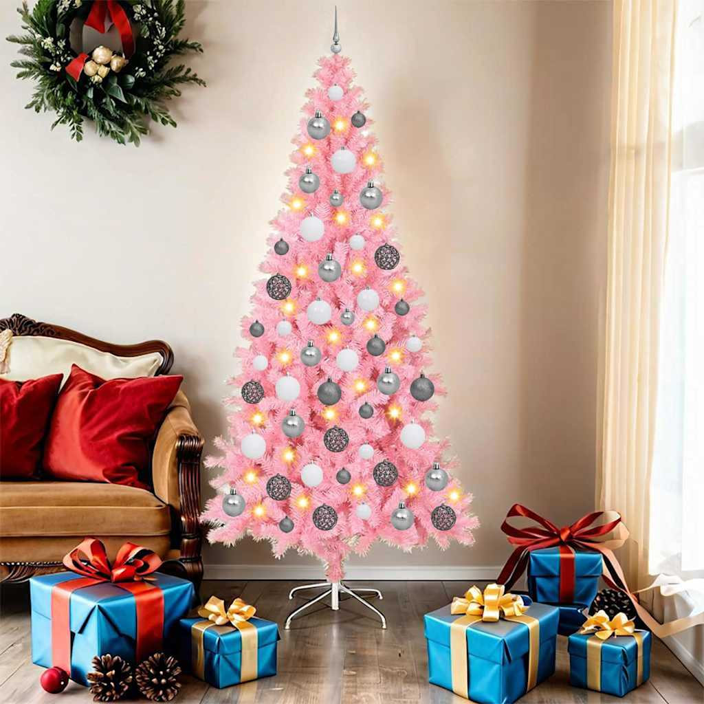 vidaXL Weihnachtsbaum Rosa 180 cm PVC