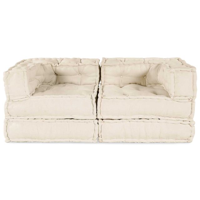 vidaXL Modulare Sofagarnitur 2 pcs Creme 140 x 70 x 56 cm Stoff