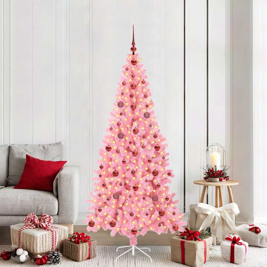 vidaXL Weihnachtsbaum Rosa 210 cm PVC