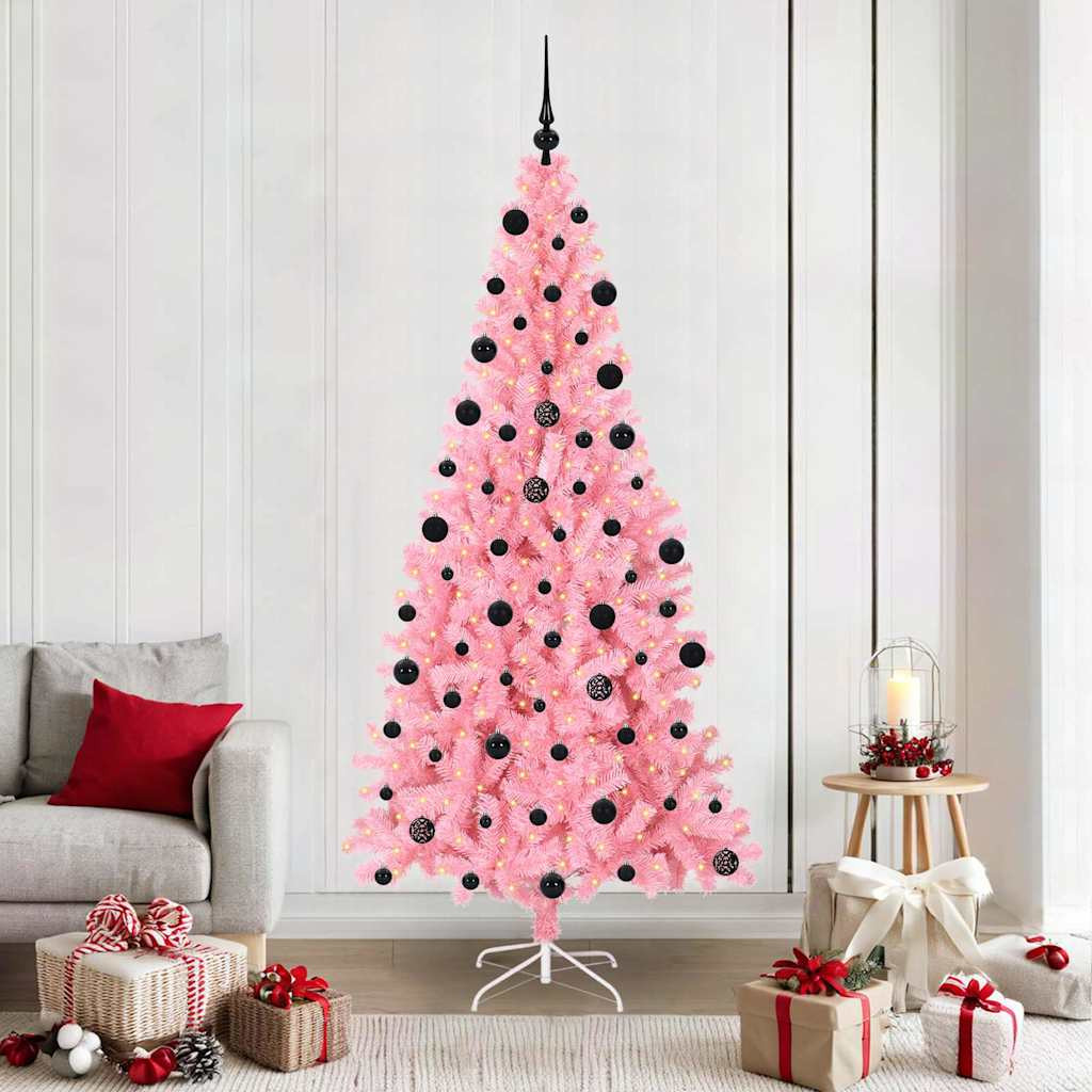 vidaXL Weihnachtsbaum Rosa 210 cm PVC