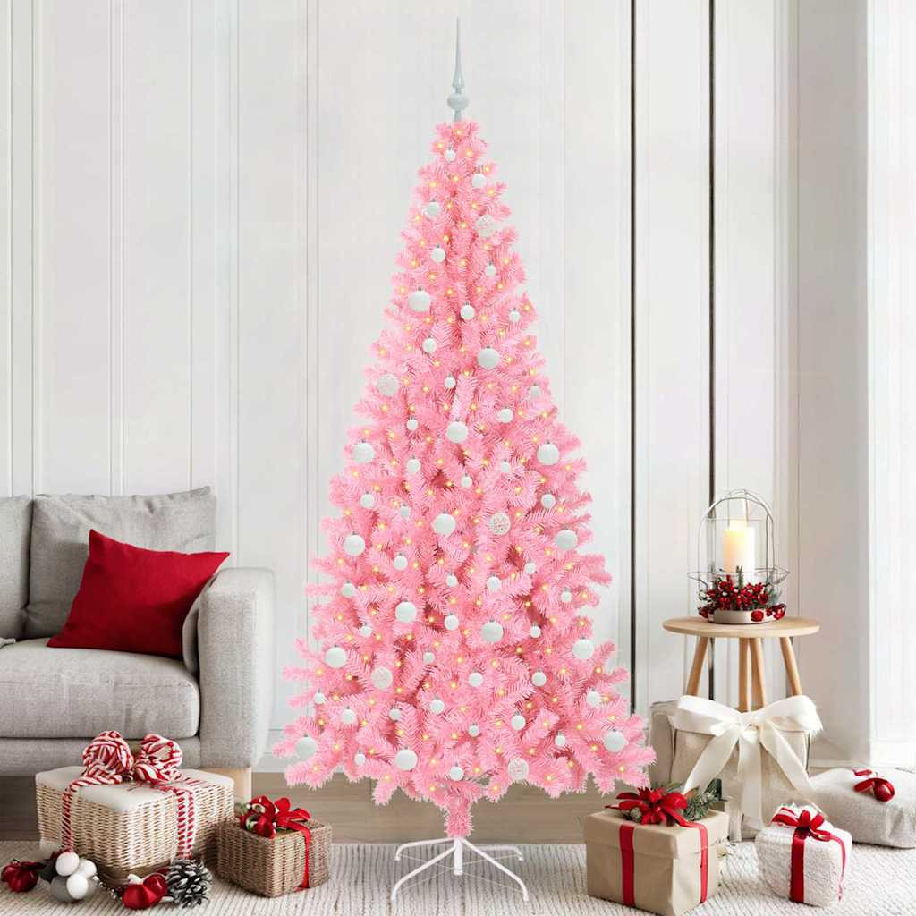 vidaXL Weihnachtsbaum Rosa 210 cm PVC