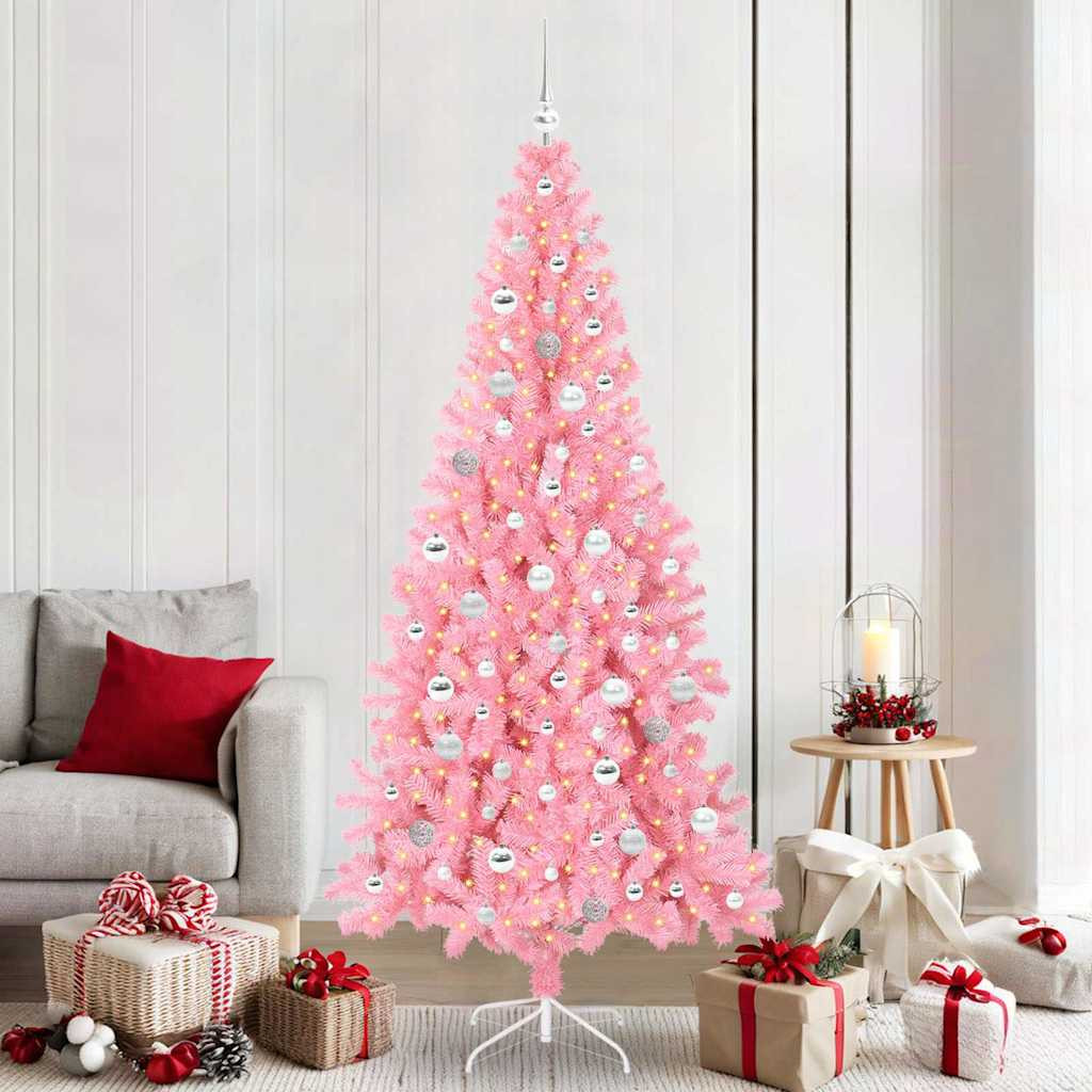 vidaXL Weihnachtsbaum Rosa 210 cm PVC