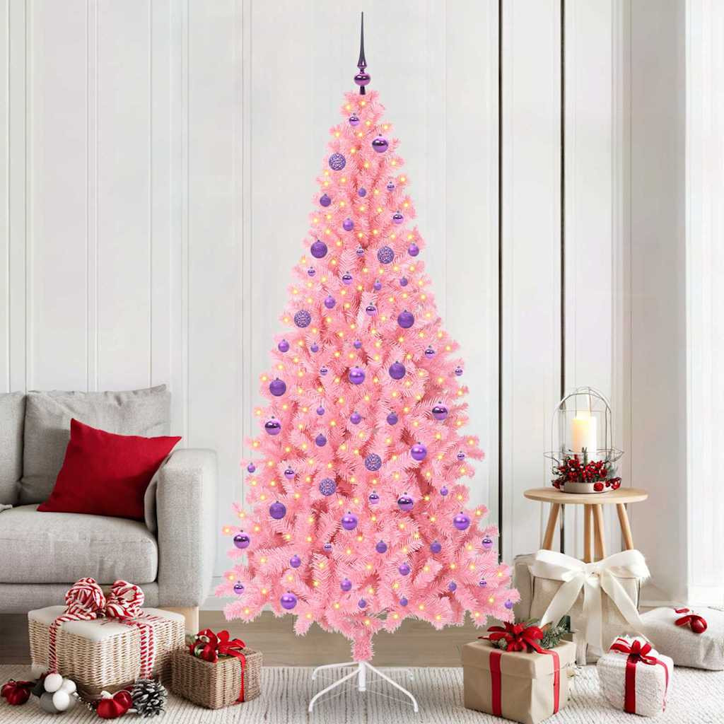 vidaXL Weihnachtsbaum Rosa 210 cm PVC