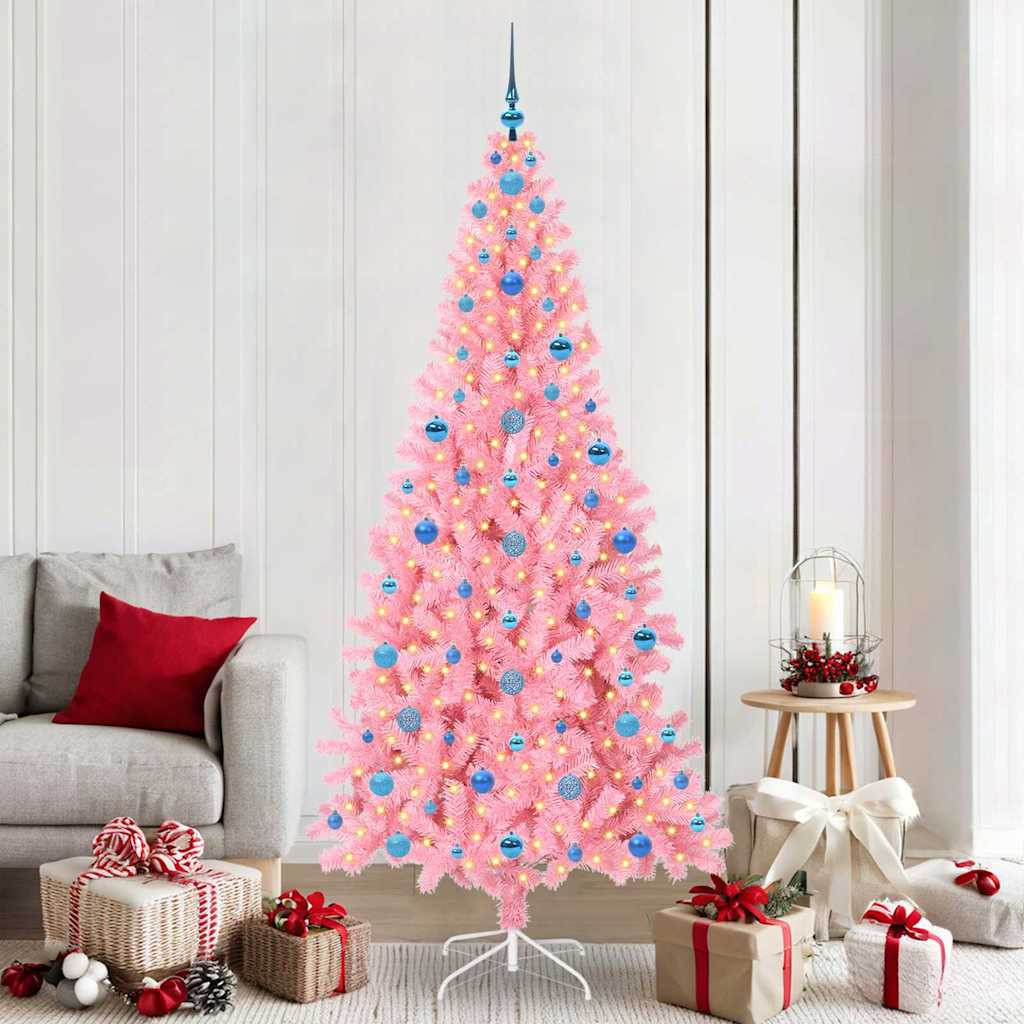 vidaXL Weihnachtsbaum Rosa 210 cm PVC