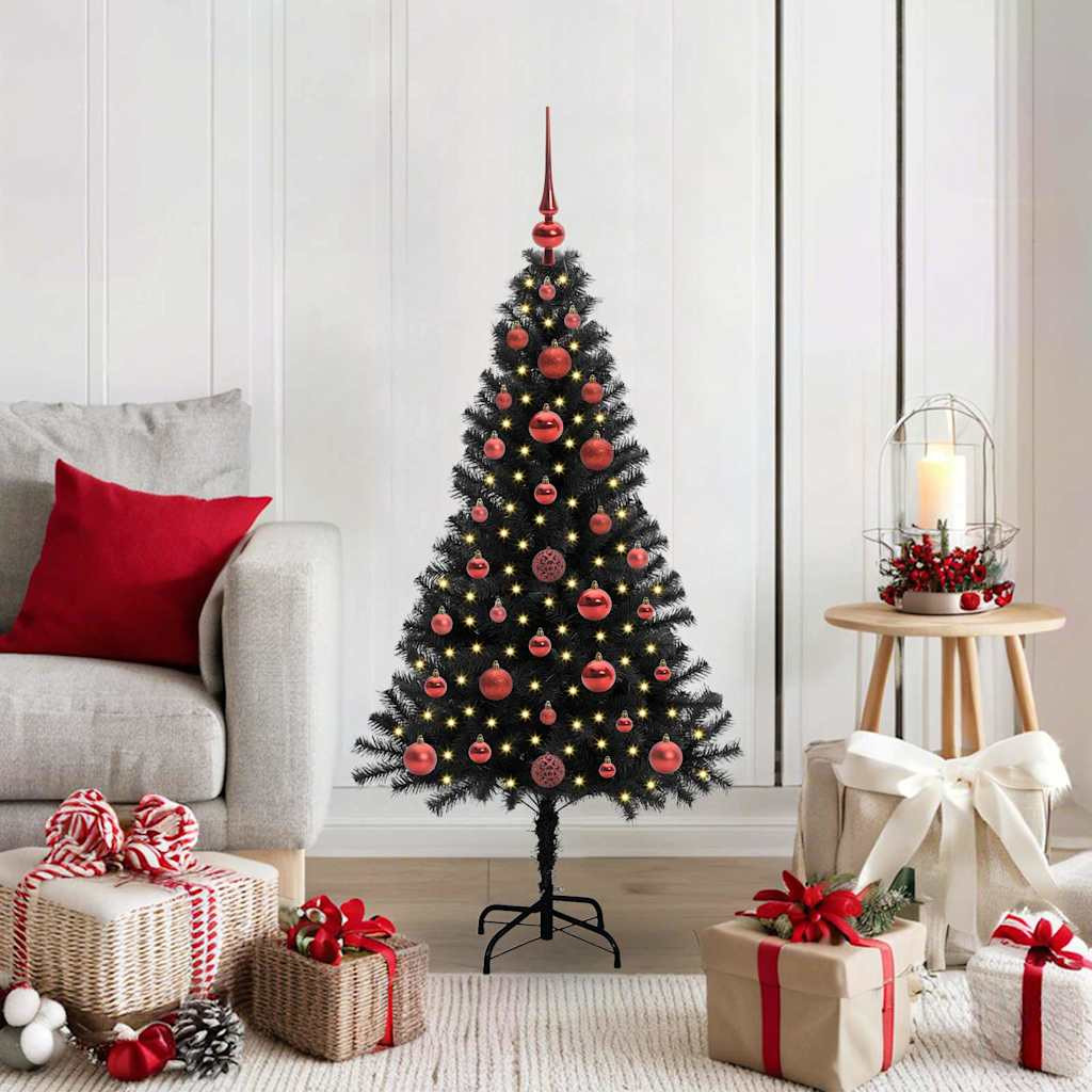 vidaXL Weihnachtsbaum Schwarz 120 cm PVC