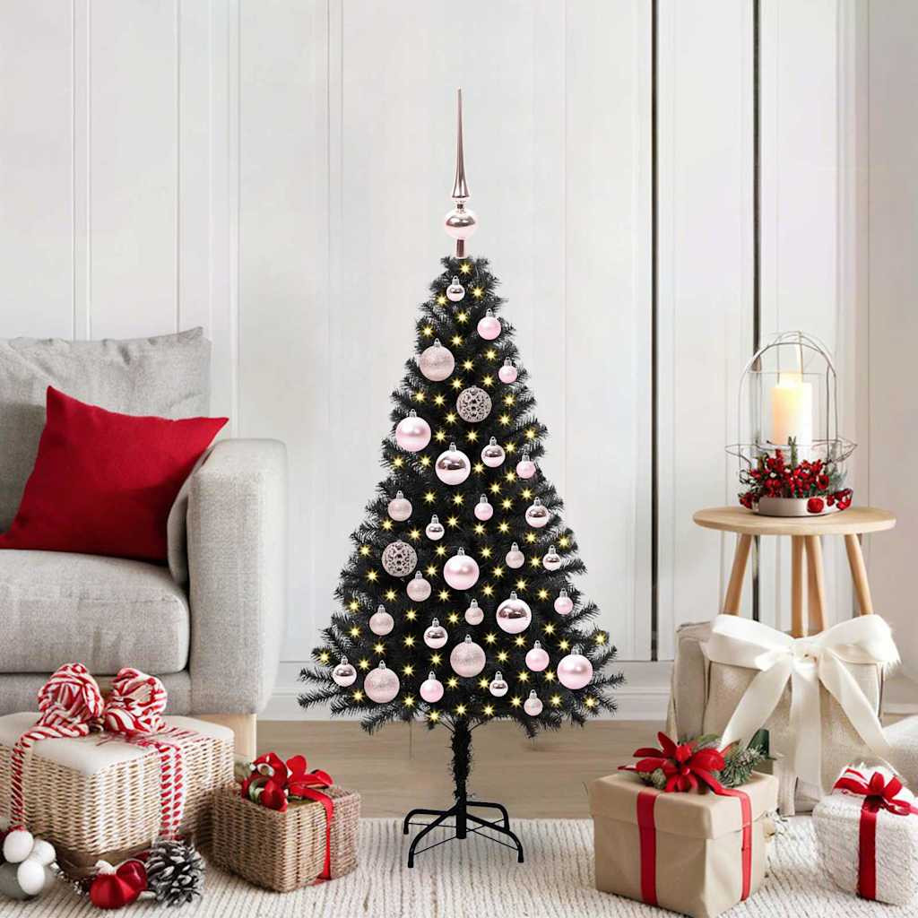 vidaXL Weihnachtsbaum Schwarz 120 cm PVC