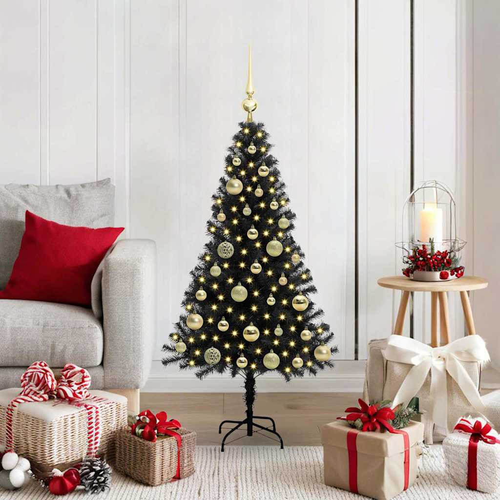 vidaXL Weihnachtsbaum Schwarz 120 cm PVC