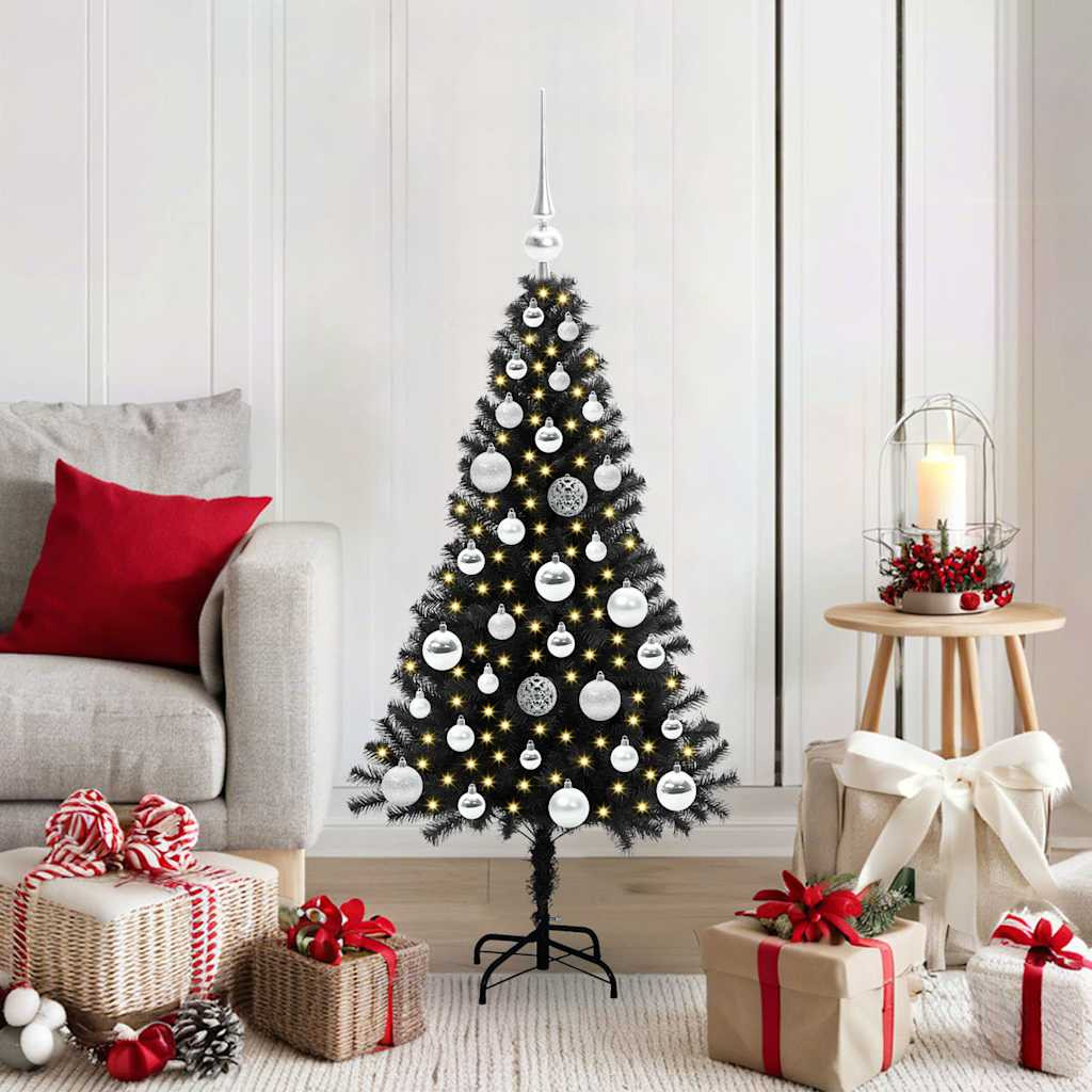 vidaXL Weihnachtsbaum Schwarz 120 cm PVC