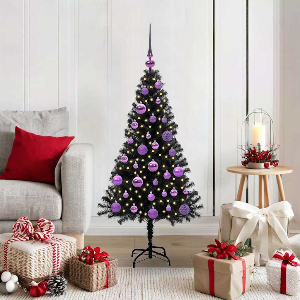 vidaXL Weihnachtsbaum Schwarz 120 cm PVC