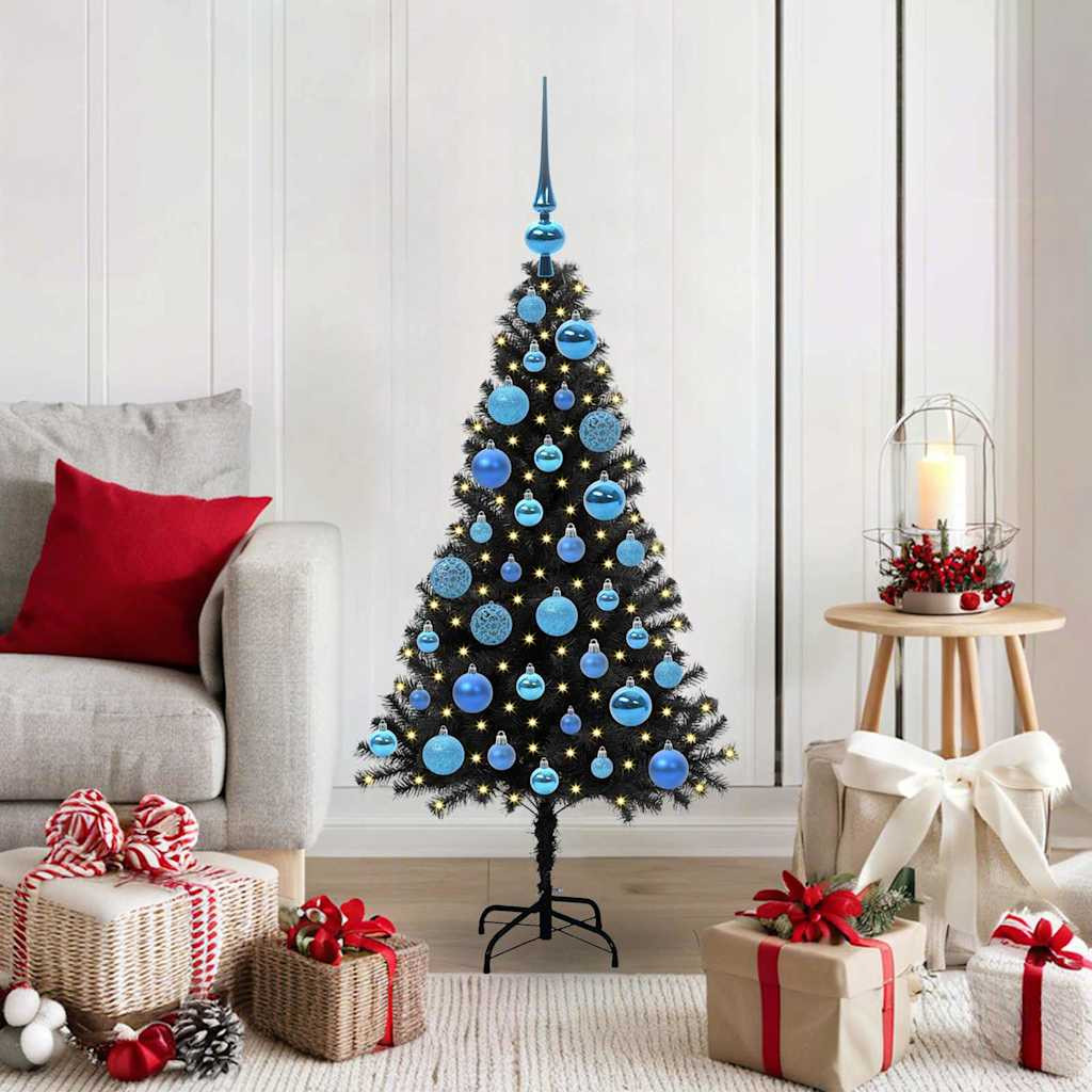 vidaXL Weihnachtsbaum Schwarz 120 cm PVC