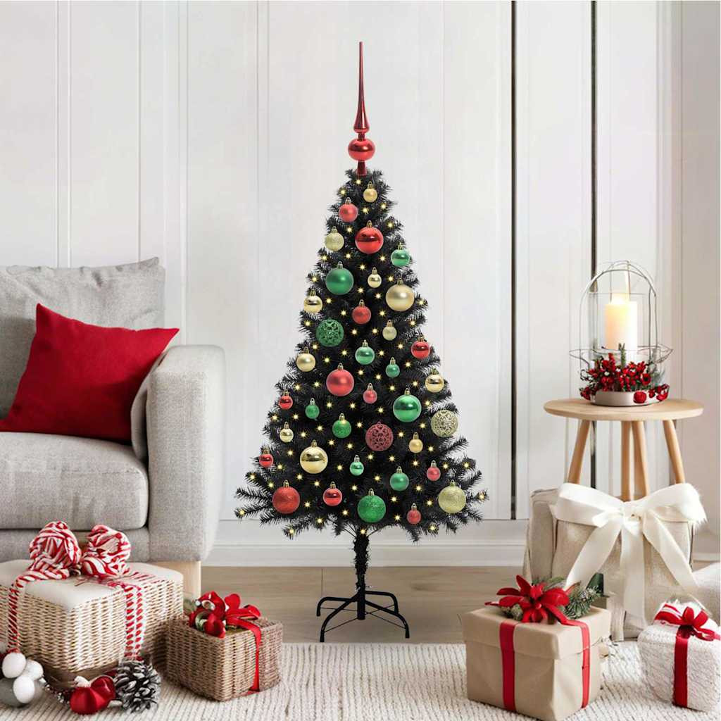 vidaXL Weihnachtsbaum Schwarz 120 cm PVC