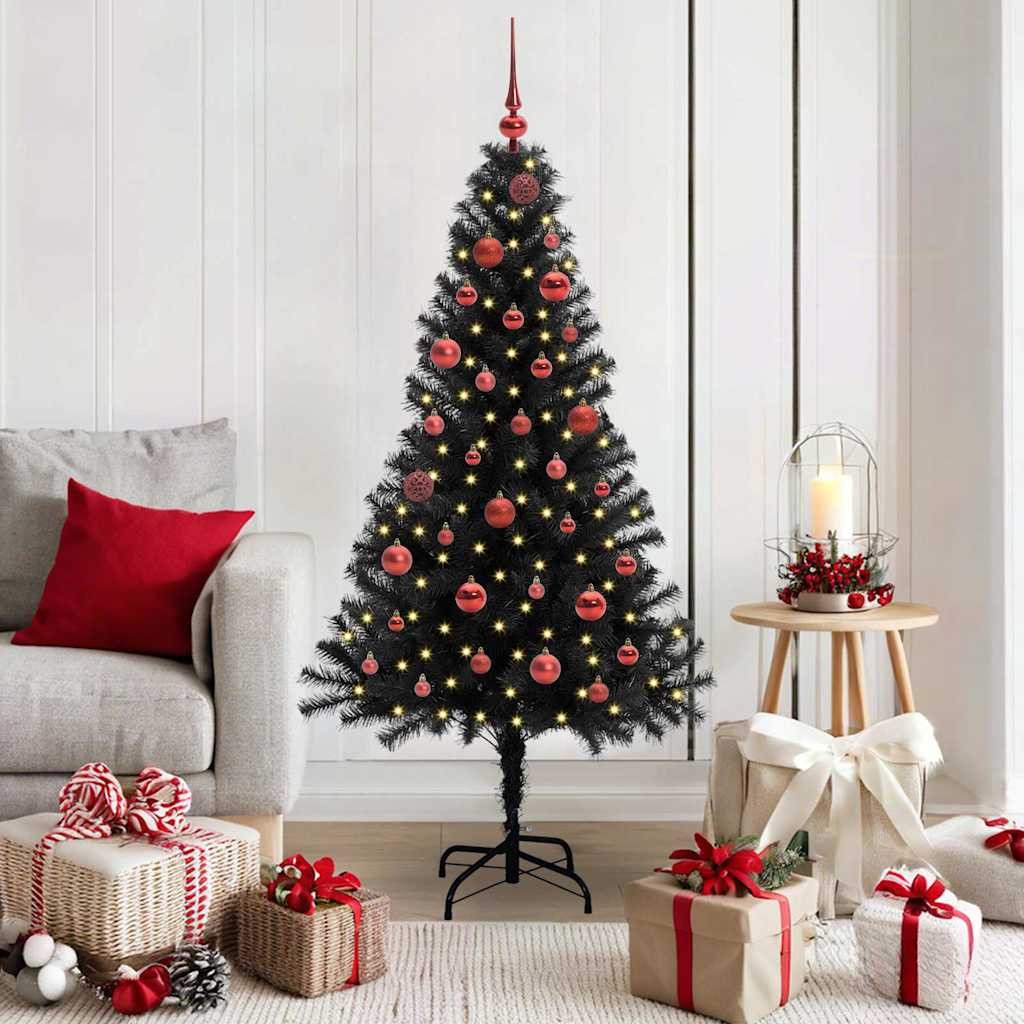 vidaXL Weihnachtsbaum Schwarz 150 cm PVC