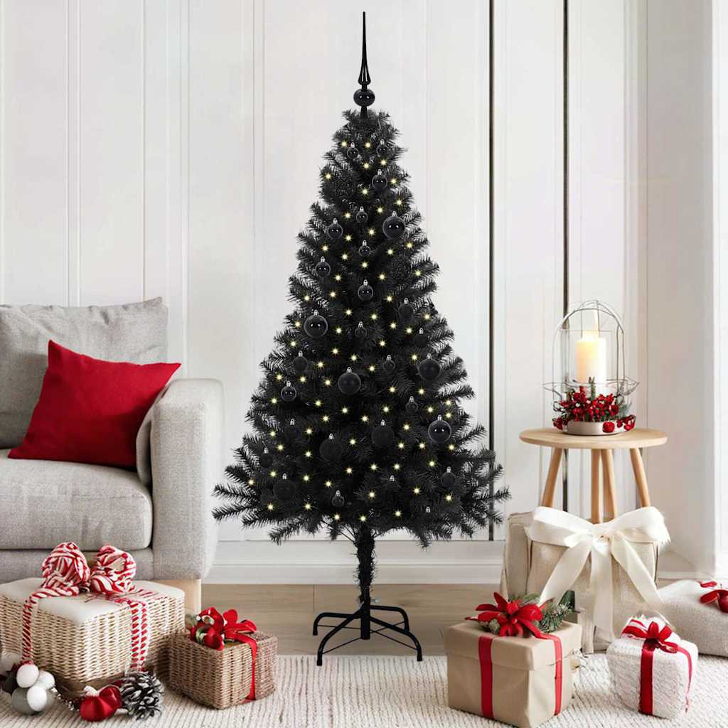 vidaXL Weihnachtsbaum Schwarz 150 cm PVC