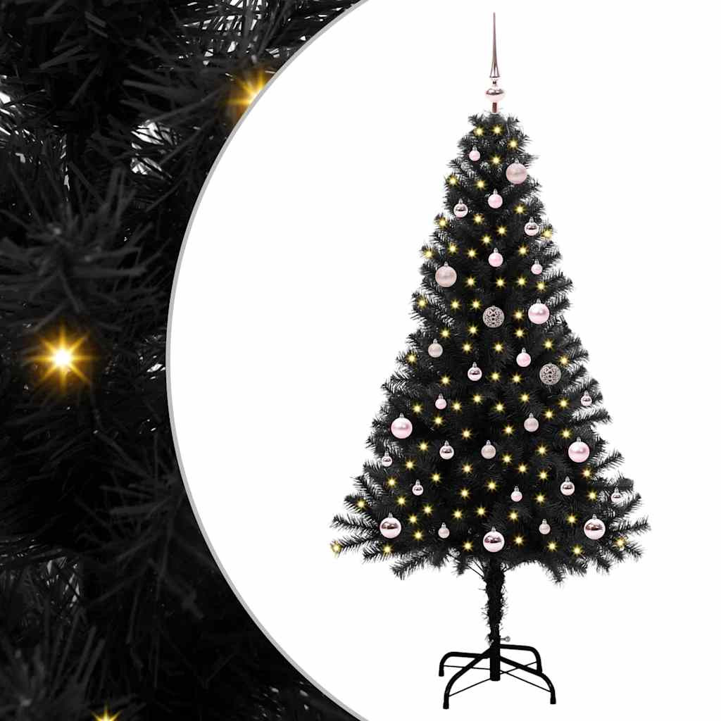 vidaXL Weihnachtsbaum Schwarz 150 cm PVC