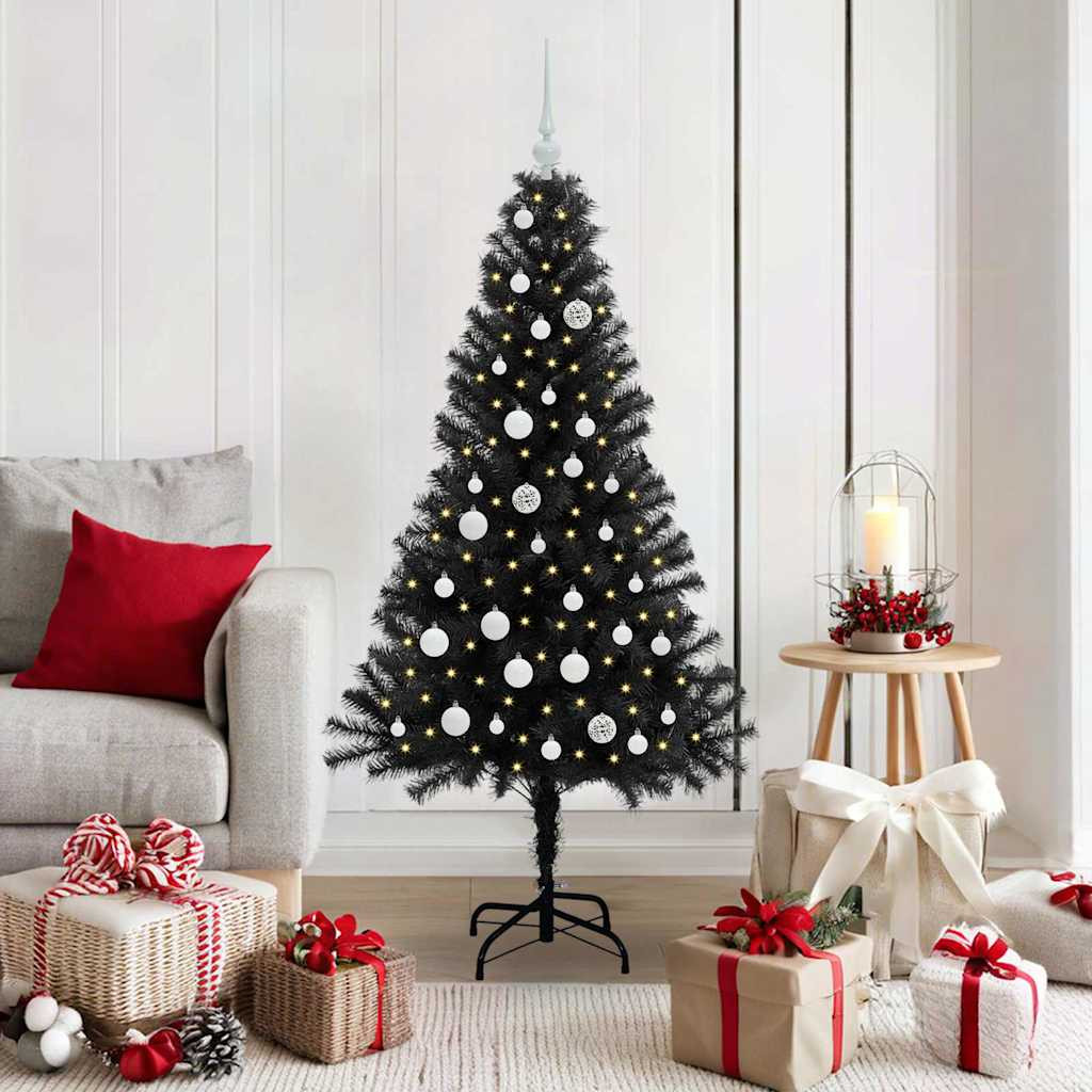 vidaXL Weihnachtsbaum Schwarz 150 cm PVC