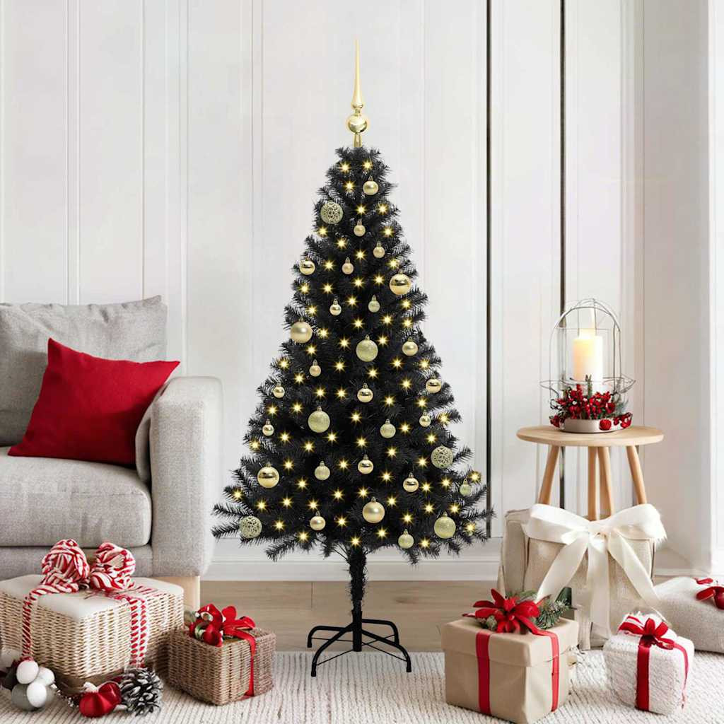 vidaXL Weihnachtsbaum Schwarz 150 cm PVC