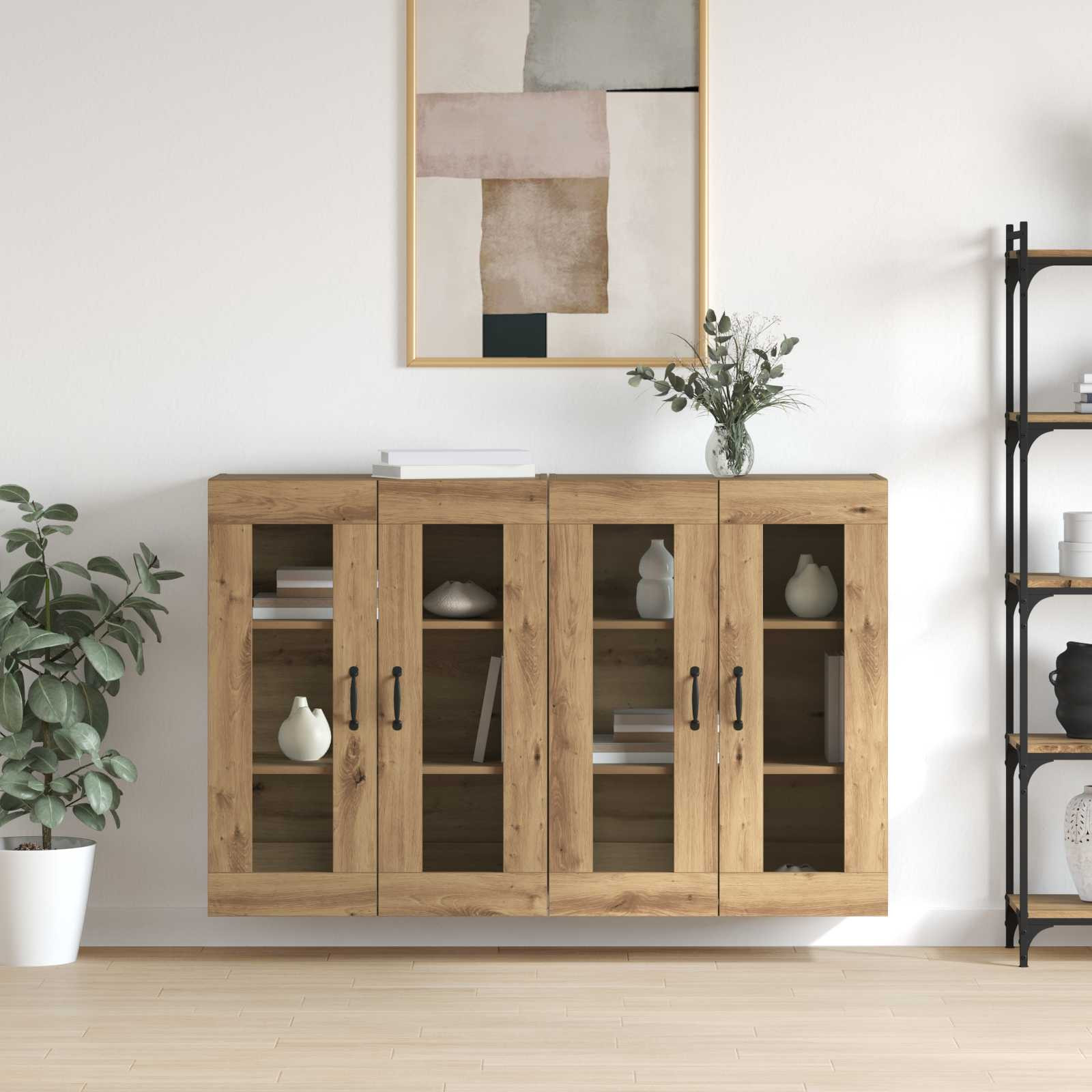 vidaXL Wandmontierte Schränke 2 pcs Artisan-Eiche 69,5 x 34 x 90 cm