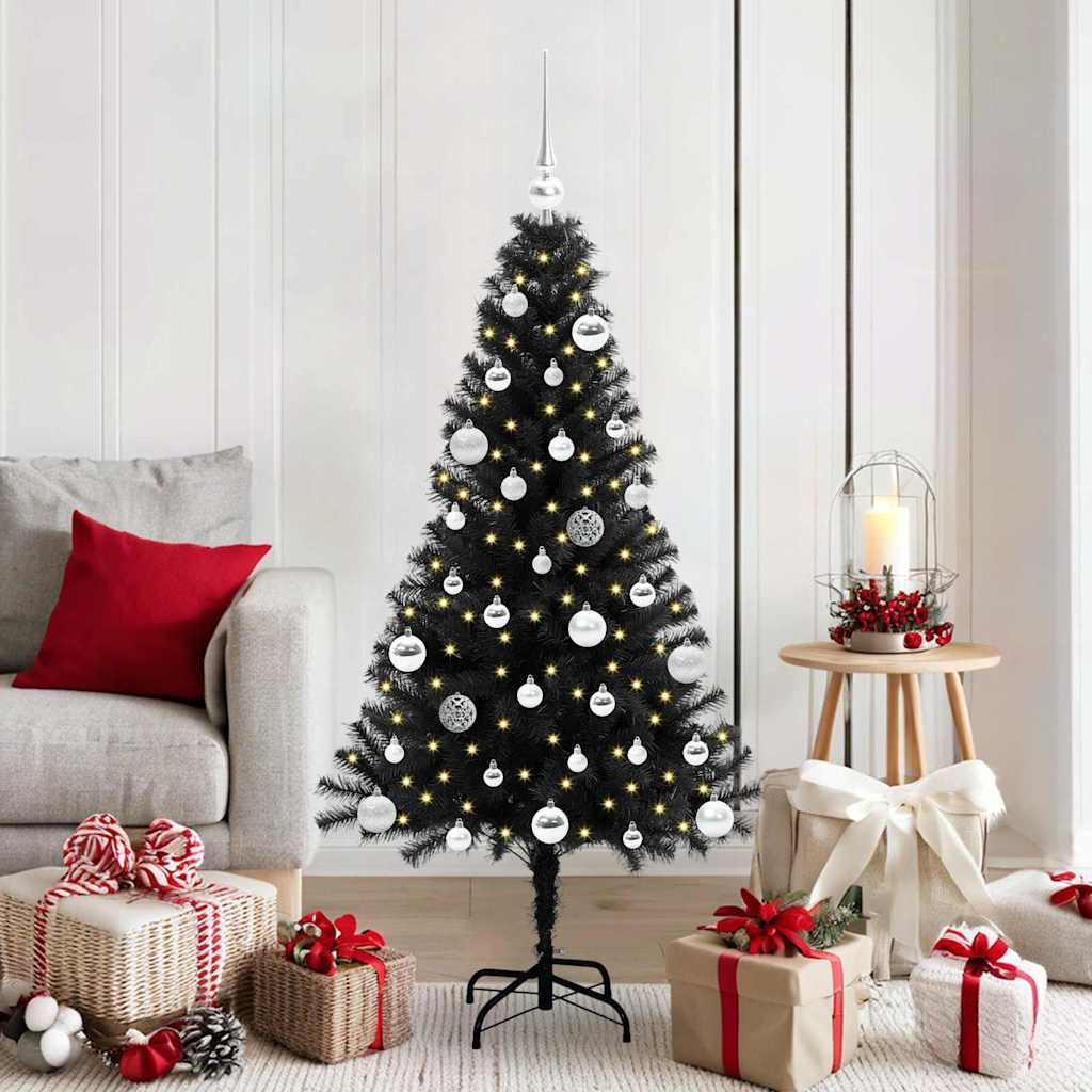 vidaXL Weihnachtsbaum Schwarz 150 cm PVC