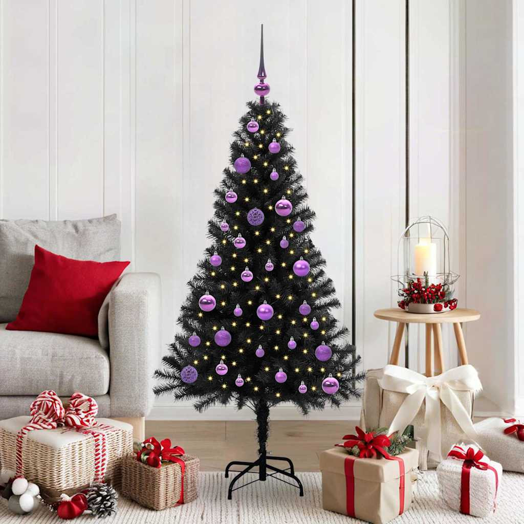 vidaXL Weihnachtsbaum Schwarz 150 cm PVC