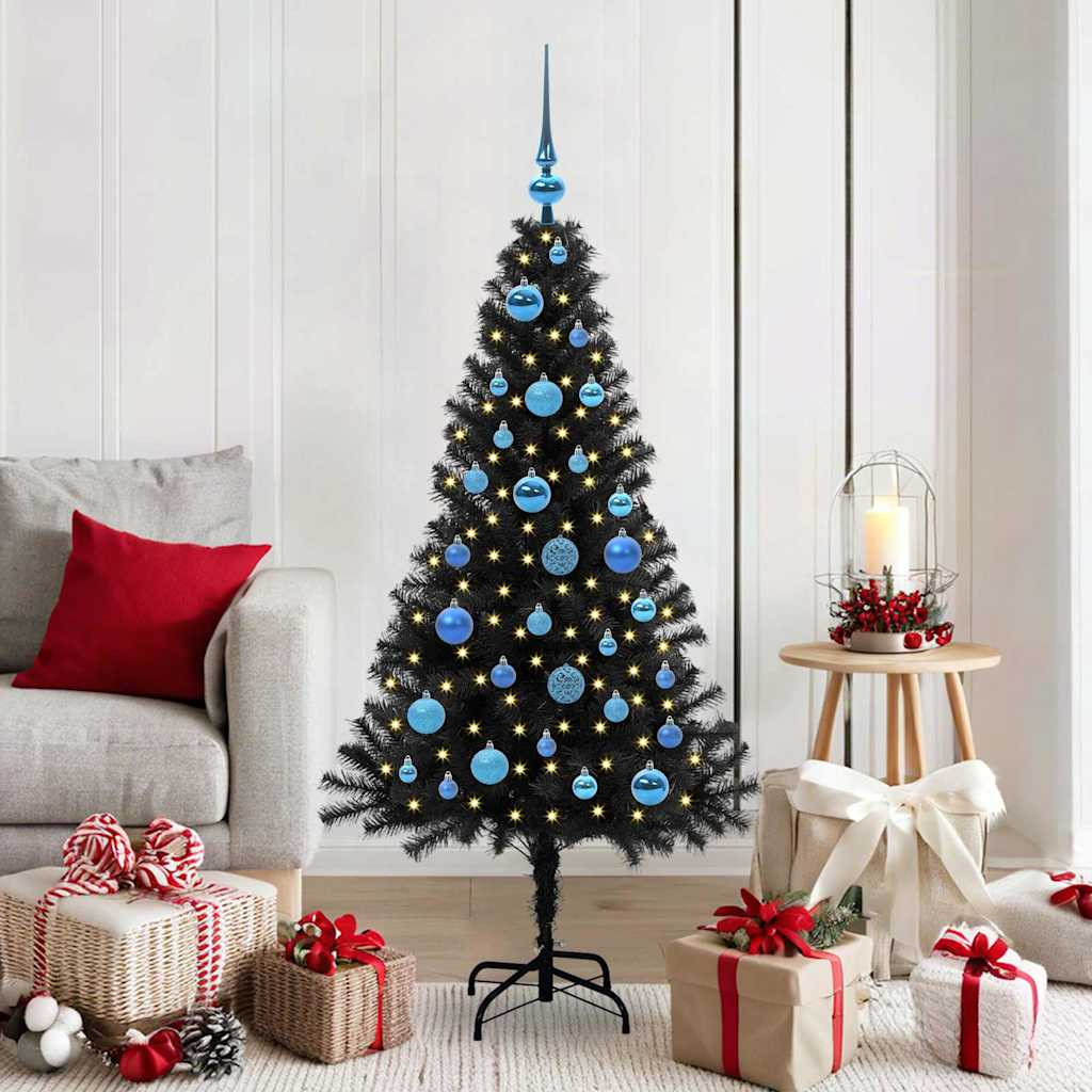 vidaXL Weihnachtsbaum Schwarz 150 cm PVC