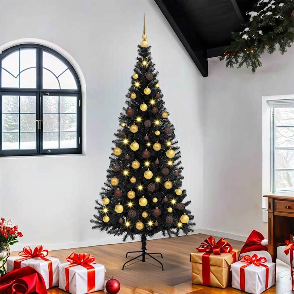 vidaXL Weihnachtsbaum Schwarz 180 cm PVC