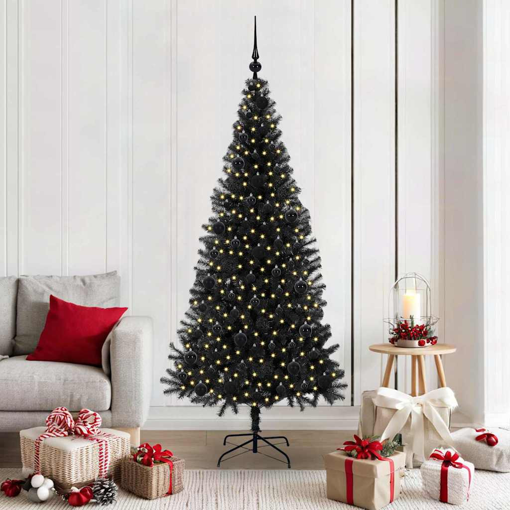 vidaXL Weihnachtsbaum Schwarz 180 cm PVC