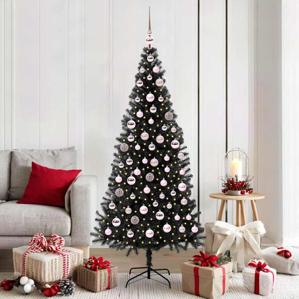 vidaXL Weihnachtsbaum Schwarz 180 cm PVC