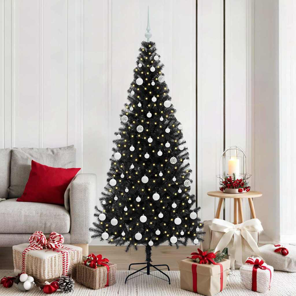 vidaXL Weihnachtsbaum Schwarz 180 cm PVC