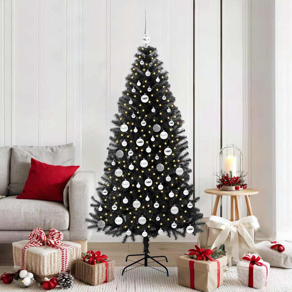 vidaXL Weihnachtsbaum Schwarz 180 cm PVC