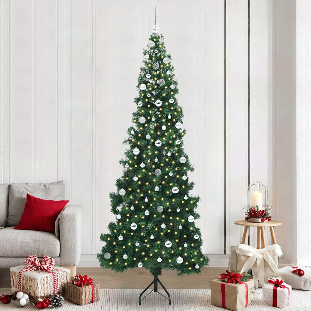 vidaXL Eckiger künstlicher Weihnachtsbaum Grün 240 cm PVC und Metall