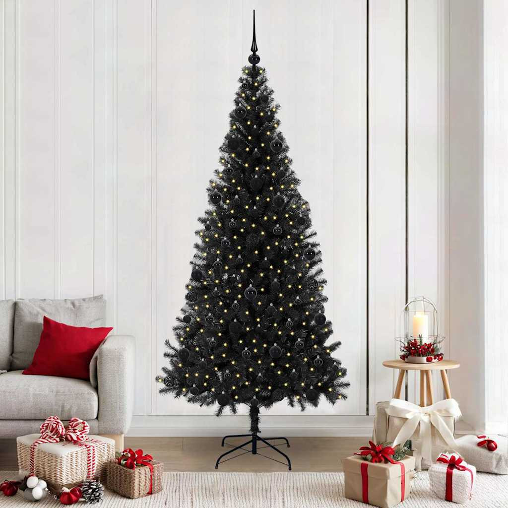 vidaXL Weihnachtsbaum Schwarz 210 cm PVC