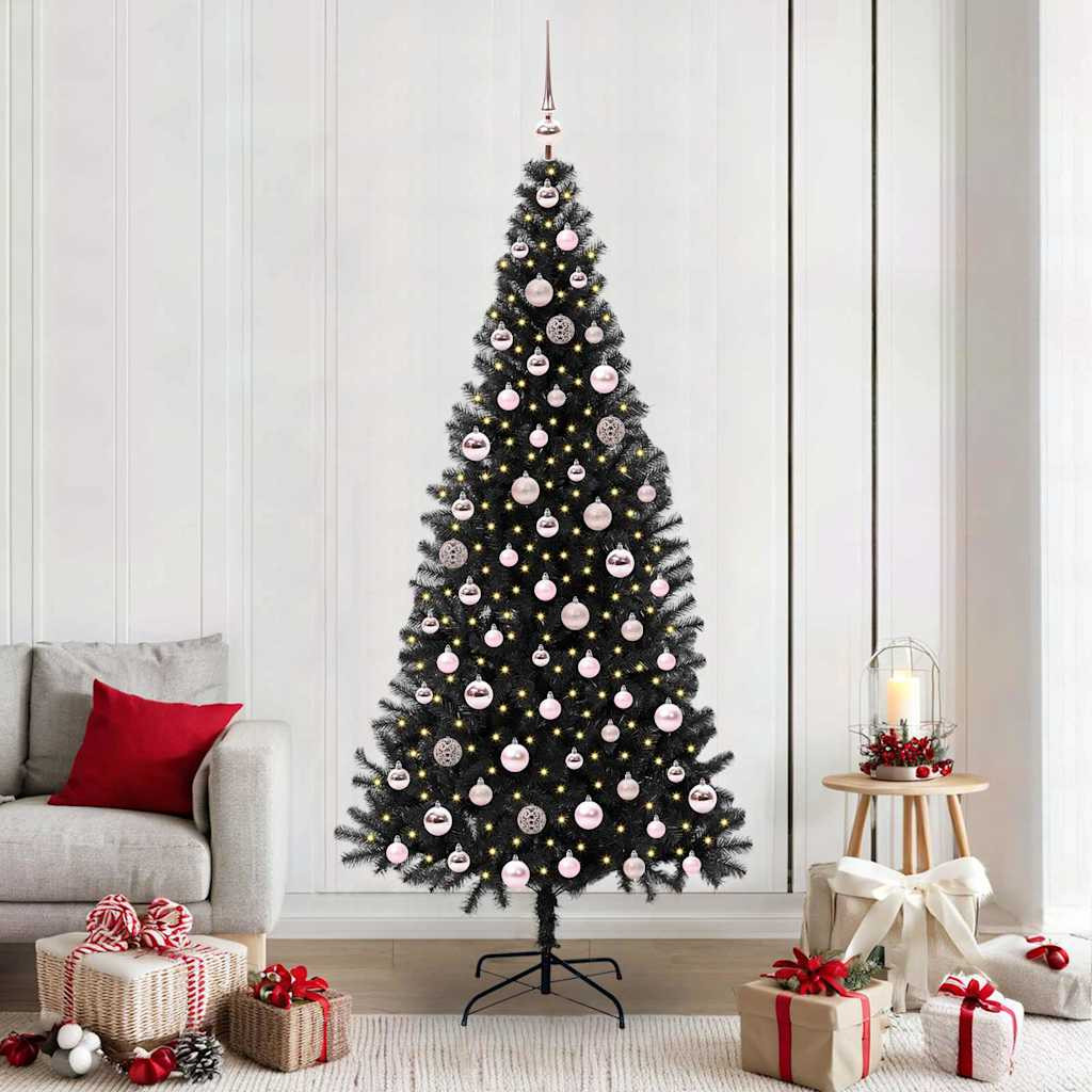 vidaXL Weihnachtsbaum Schwarz 210 cm PVC