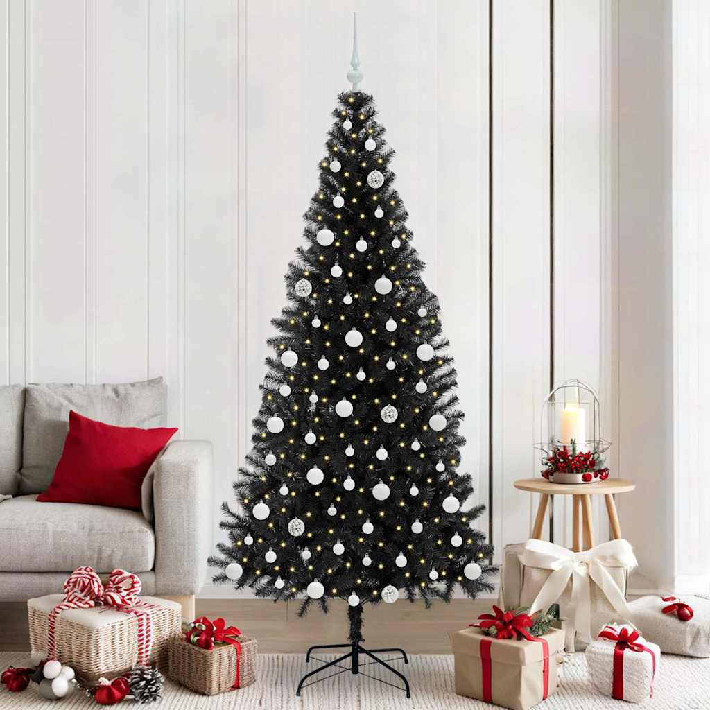 vidaXL Weihnachtsbaum Schwarz 210 cm PVC