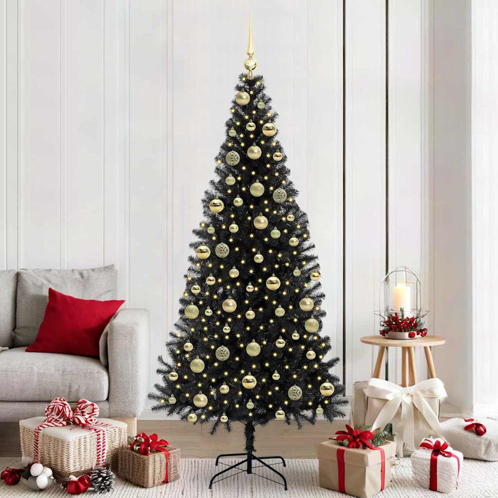 vidaXL Weihnachtsbaum Schwarz 210 cm PVC