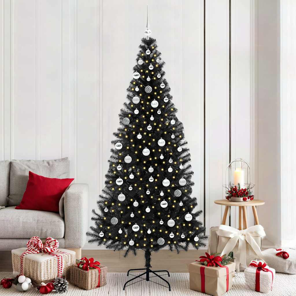 vidaXL Weihnachtsbaum Schwarz 210 cm PVC