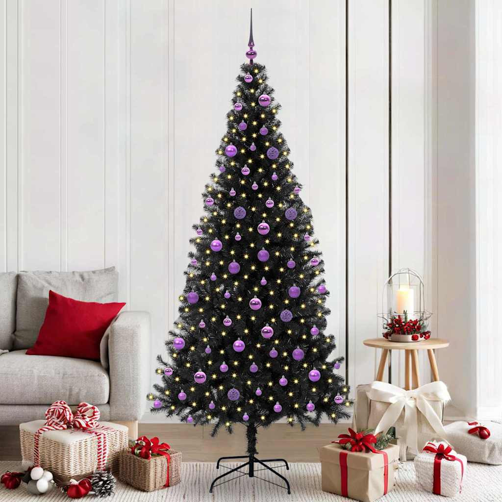 vidaXL Weihnachtsbaum Schwarz 210 cm PVC