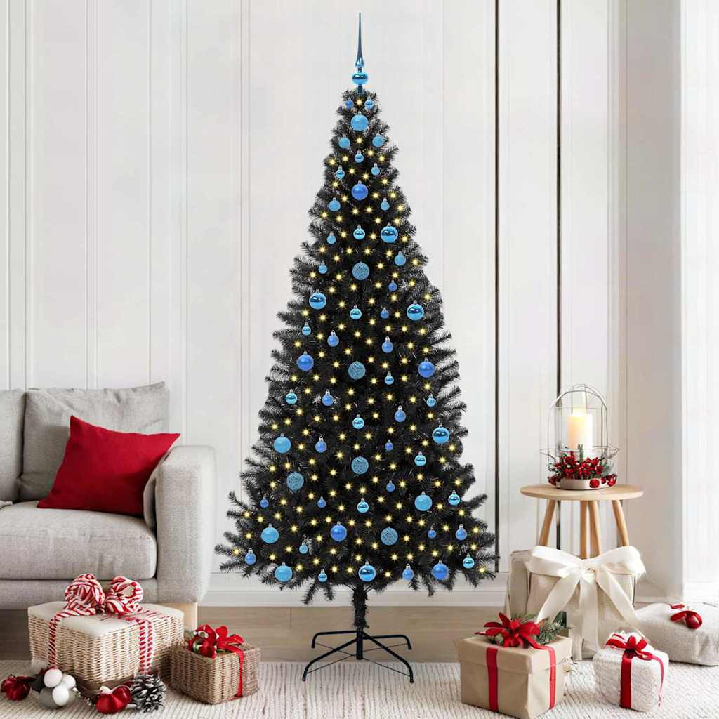 vidaXL Weihnachtsbaum Schwarz 210 cm PVC