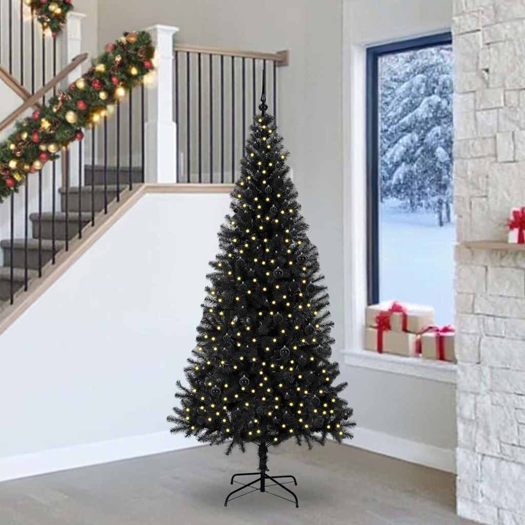 vidaXL Weihnachtsbaum Schwarz 240 cm PVC