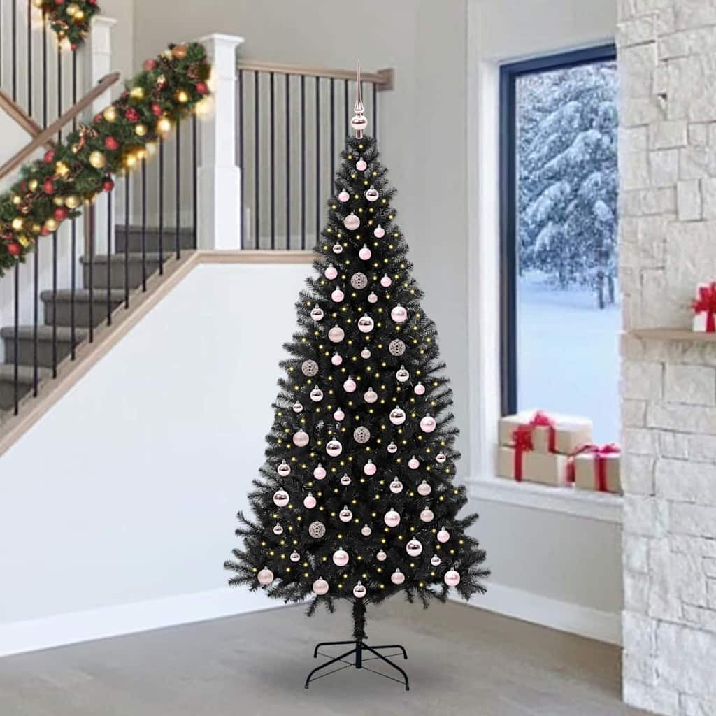 vidaXL Weihnachtsbaum Schwarz 240 cm PVC